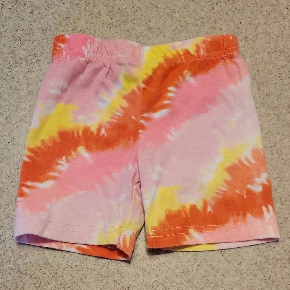 Cutie Pie Brand: Pink Beach Babe Onesie and Tie-Dye Shorts Set Size 6-9 MONTHS